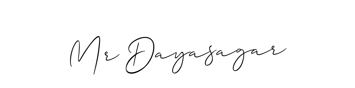 Make a beautiful signature design for name Mr Dayasagar. With this signature (Allison_Script) style, you can create a handwritten signature for free. Mr Dayasagar signature style 2 images and pictures png