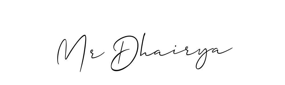 It looks lik you need a new signature style for name Mr Dhairya. Design unique handwritten (Allison_Script) signature with our free signature maker in just a few clicks. Mr Dhairya signature style 2 images and pictures png