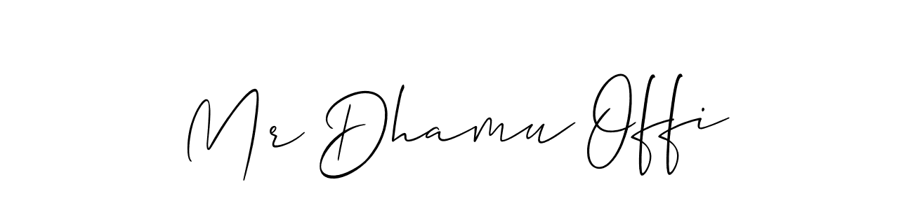 You should practise on your own different ways (Allison_Script) to write your name (Mr Dhamu Offi) in signature. don't let someone else do it for you. Mr Dhamu Offi signature style 2 images and pictures png