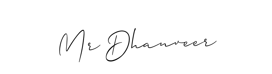 How to make Mr Dhanveer name signature. Use Allison_Script style for creating short signs online. This is the latest handwritten sign. Mr Dhanveer signature style 2 images and pictures png