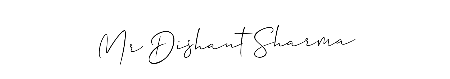 This is the best signature style for the Mr Dishant Sharma name. Also you like these signature font (Allison_Script). Mix name signature. Mr Dishant Sharma signature style 2 images and pictures png