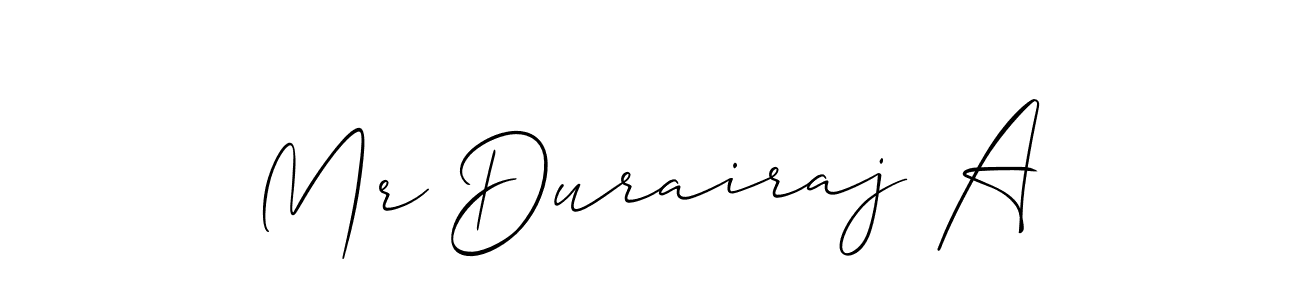 Also we have Mr Durairaj A name is the best signature style. Create professional handwritten signature collection using Allison_Script autograph style. Mr Durairaj A signature style 2 images and pictures png