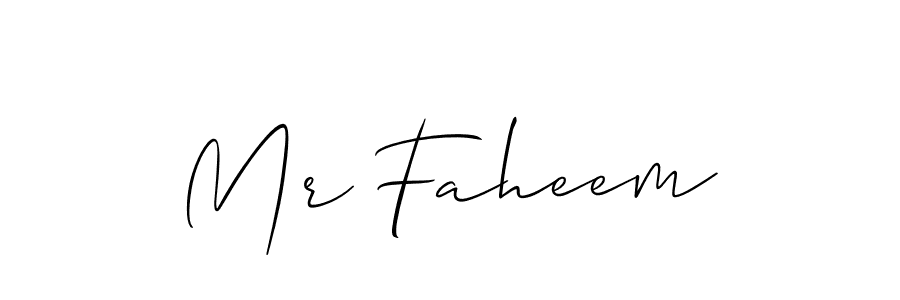 How to make Mr Faheem name signature. Use Allison_Script style for creating short signs online. This is the latest handwritten sign. Mr Faheem signature style 2 images and pictures png