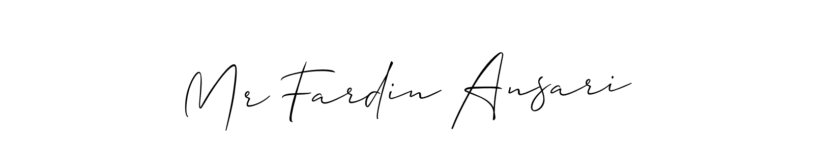 It looks lik you need a new signature style for name Mr Fardin Ansari. Design unique handwritten (Allison_Script) signature with our free signature maker in just a few clicks. Mr Fardin Ansari signature style 2 images and pictures png