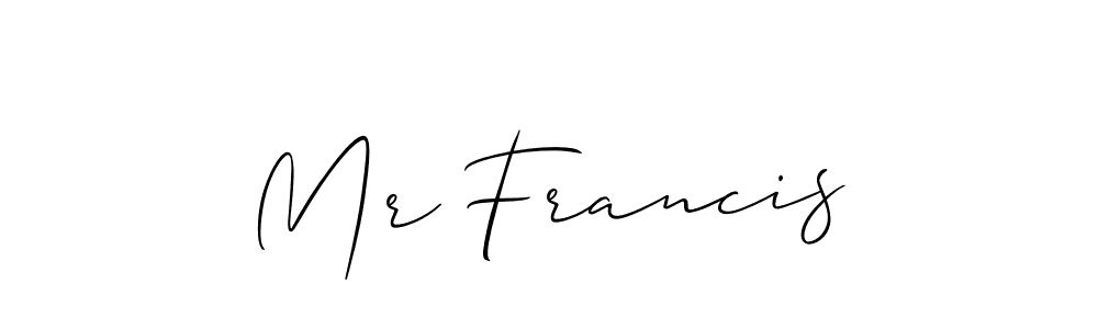 Create a beautiful signature design for name Mr Francis. With this signature (Allison_Script) fonts, you can make a handwritten signature for free. Mr Francis signature style 2 images and pictures png