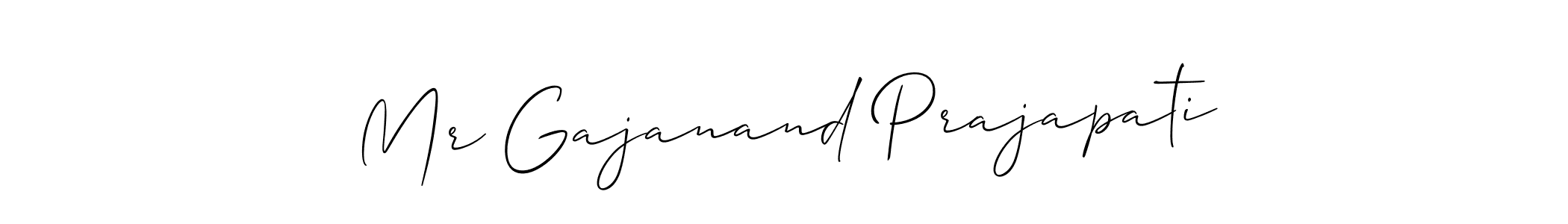 Also You can easily find your signature by using the search form. We will create Mr Gajanand Prajapati name handwritten signature images for you free of cost using Allison_Script sign style. Mr Gajanand Prajapati signature style 2 images and pictures png