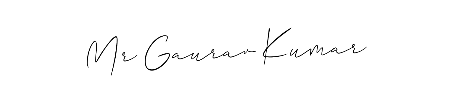 How to make Mr Gaurav Kumar name signature. Use Allison_Script style for creating short signs online. This is the latest handwritten sign. Mr Gaurav Kumar signature style 2 images and pictures png