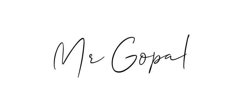 Use a signature maker to create a handwritten signature online. With this signature software, you can design (Allison_Script) your own signature for name Mr Gopal. Mr Gopal signature style 2 images and pictures png