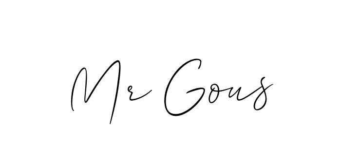 It looks lik you need a new signature style for name Mr Gous. Design unique handwritten (Allison_Script) signature with our free signature maker in just a few clicks. Mr Gous signature style 2 images and pictures png