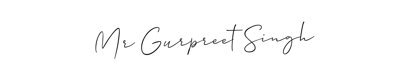 Make a beautiful signature design for name Mr Gurpreet Singh. With this signature (Allison_Script) style, you can create a handwritten signature for free. Mr Gurpreet Singh signature style 2 images and pictures png