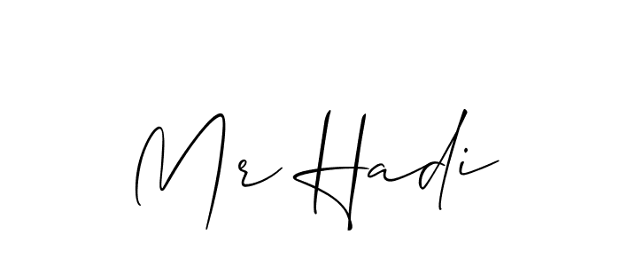 How to Draw Mr Hadi signature style? Allison_Script is a latest design signature styles for name Mr Hadi. Mr Hadi signature style 2 images and pictures png
