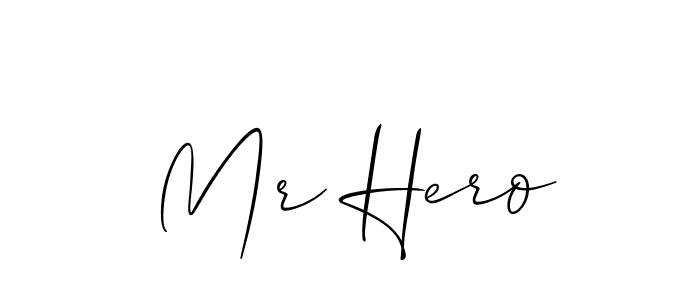 Mr Hero stylish signature style. Best Handwritten Sign (Allison_Script) for my name. Handwritten Signature Collection Ideas for my name Mr Hero. Mr Hero signature style 2 images and pictures png