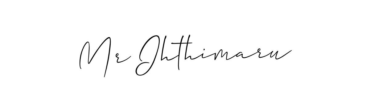 Similarly Allison_Script is the best handwritten signature design. Signature creator online .You can use it as an online autograph creator for name Mr Ihthimaru. Mr Ihthimaru signature style 2 images and pictures png