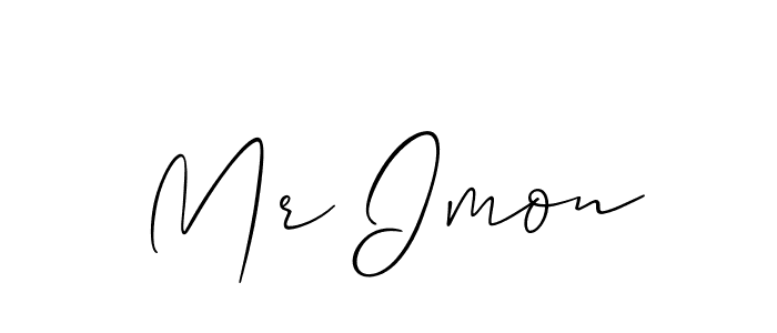 The best way (Allison_Script) to make a short signature is to pick only two or three words in your name. The name Mr Imon include a total of six letters. For converting this name. Mr Imon signature style 2 images and pictures png