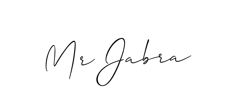 Use a signature maker to create a handwritten signature online. With this signature software, you can design (Allison_Script) your own signature for name Mr Jabra. Mr Jabra signature style 2 images and pictures png