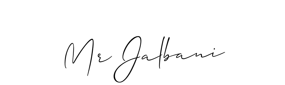 Design your own signature with our free online signature maker. With this signature software, you can create a handwritten (Allison_Script) signature for name Mr Jalbani. Mr Jalbani signature style 2 images and pictures png