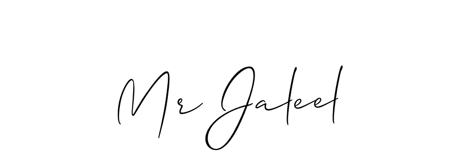 if you are searching for the best signature style for your name Mr Jaleel. so please give up your signature search. here we have designed multiple signature styles  using Allison_Script. Mr Jaleel signature style 2 images and pictures png