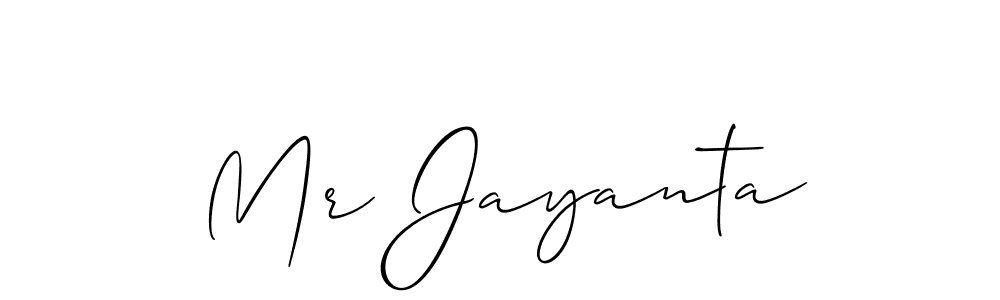 Make a beautiful signature design for name Mr Jayanta. With this signature (Allison_Script) style, you can create a handwritten signature for free. Mr Jayanta signature style 2 images and pictures png