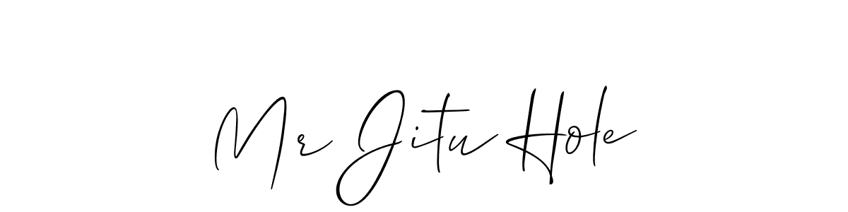 The best way (Allison_Script) to make a short signature is to pick only two or three words in your name. The name Mr Jitu Hole include a total of six letters. For converting this name. Mr Jitu Hole signature style 2 images and pictures png
