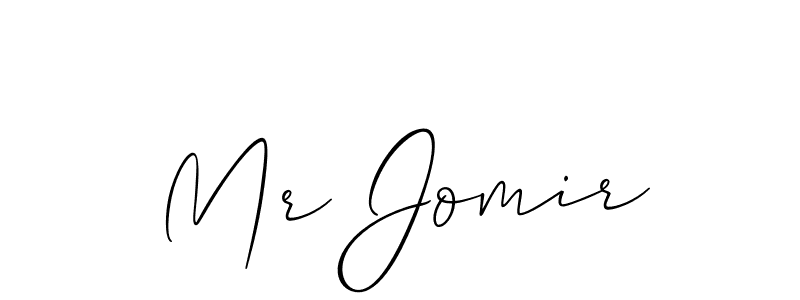 Design your own signature with our free online signature maker. With this signature software, you can create a handwritten (Allison_Script) signature for name Mr Jomir. Mr Jomir signature style 2 images and pictures png
