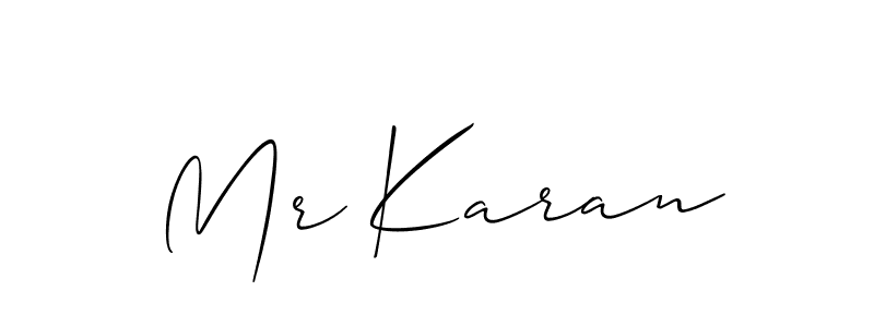 Also we have Mr Karan name is the best signature style. Create professional handwritten signature collection using Allison_Script autograph style. Mr Karan signature style 2 images and pictures png