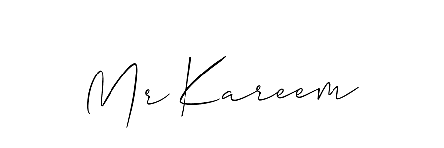 Make a beautiful signature design for name Mr Kareem. With this signature (Allison_Script) style, you can create a handwritten signature for free. Mr Kareem signature style 2 images and pictures png