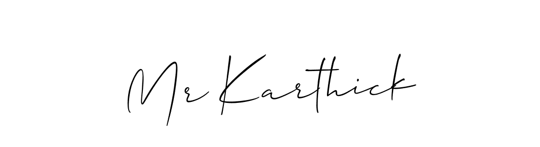 You should practise on your own different ways (Allison_Script) to write your name (Mr Karthick) in signature. don't let someone else do it for you. Mr Karthick signature style 2 images and pictures png