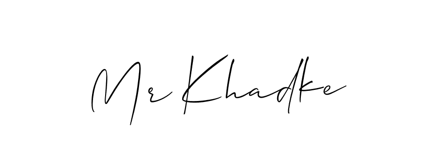 Create a beautiful signature design for name Mr Khadke. With this signature (Allison_Script) fonts, you can make a handwritten signature for free. Mr Khadke signature style 2 images and pictures png