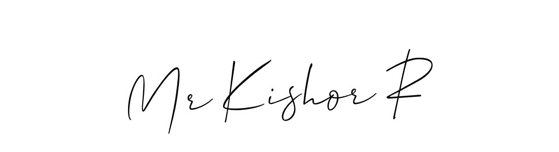 Allison_Script is a professional signature style that is perfect for those who want to add a touch of class to their signature. It is also a great choice for those who want to make their signature more unique. Get Mr Kishor R name to fancy signature for free. Mr Kishor R signature style 2 images and pictures png