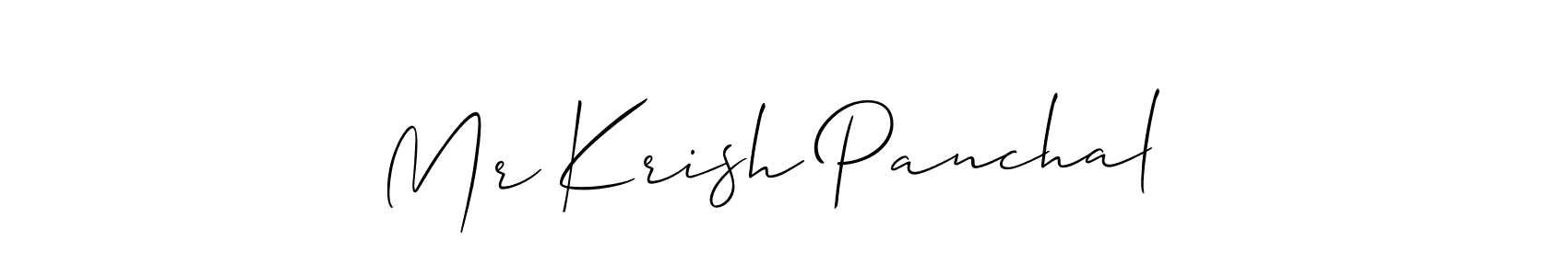 Also we have Mr Krish Panchal  name is the best signature style. Create professional handwritten signature collection using Allison_Script autograph style. Mr Krish Panchal  signature style 2 images and pictures png