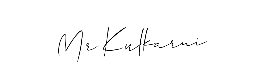 Use a signature maker to create a handwritten signature online. With this signature software, you can design (Allison_Script) your own signature for name Mr Kulkarni. Mr Kulkarni signature style 2 images and pictures png