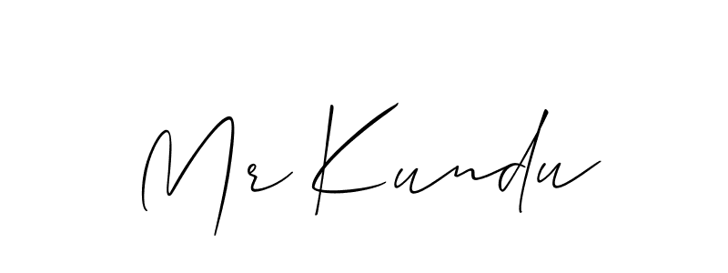 Use a signature maker to create a handwritten signature online. With this signature software, you can design (Allison_Script) your own signature for name Mr Kundu. Mr Kundu signature style 2 images and pictures png