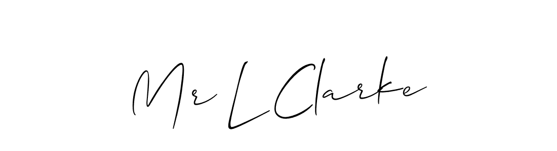 The best way (Allison_Script) to make a short signature is to pick only two or three words in your name. The name Mr L Clarke include a total of six letters. For converting this name. Mr L Clarke signature style 2 images and pictures png