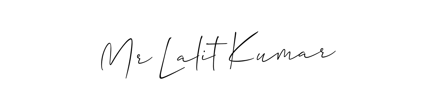 Also we have Mr Lalit Kumar name is the best signature style. Create professional handwritten signature collection using Allison_Script autograph style. Mr Lalit Kumar signature style 2 images and pictures png