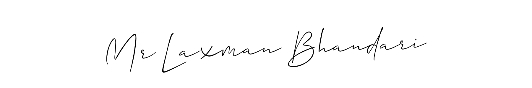 Use a signature maker to create a handwritten signature online. With this signature software, you can design (Allison_Script) your own signature for name Mr Laxman Bhandari. Mr Laxman Bhandari signature style 2 images and pictures png