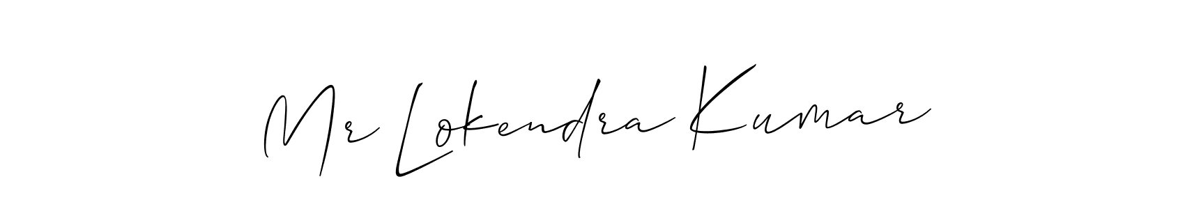 How to make Mr Lokendra Kumar name signature. Use Allison_Script style for creating short signs online. This is the latest handwritten sign. Mr Lokendra Kumar signature style 2 images and pictures png