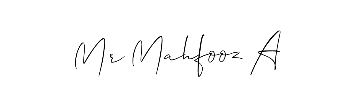 Allison_Script is a professional signature style that is perfect for those who want to add a touch of class to their signature. It is also a great choice for those who want to make their signature more unique. Get Mr Mahfooz A name to fancy signature for free. Mr Mahfooz A signature style 2 images and pictures png