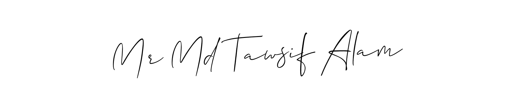 How to make Mr Md Tawsif Alam name signature. Use Allison_Script style for creating short signs online. This is the latest handwritten sign. Mr Md Tawsif Alam signature style 2 images and pictures png