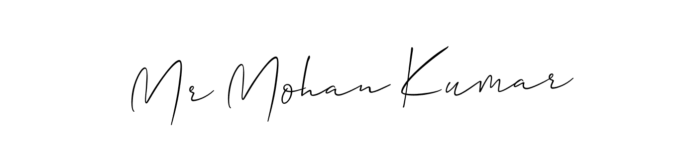 Similarly Allison_Script is the best handwritten signature design. Signature creator online .You can use it as an online autograph creator for name Mr Mohan Kumar. Mr Mohan Kumar signature style 2 images and pictures png
