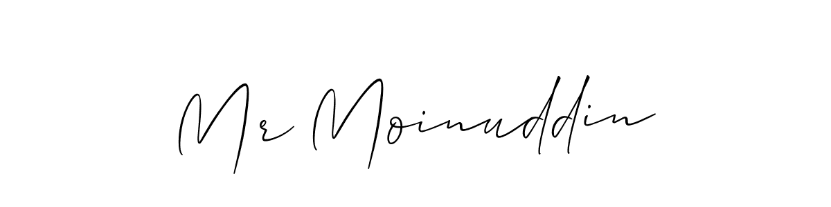 Make a short Mr Moinuddin signature style. Manage your documents anywhere anytime using Allison_Script. Create and add eSignatures, submit forms, share and send files easily. Mr Moinuddin signature style 2 images and pictures png