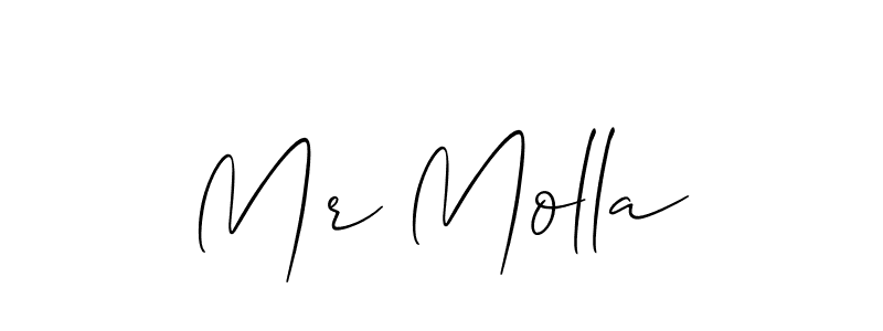 Use a signature maker to create a handwritten signature online. With this signature software, you can design (Allison_Script) your own signature for name Mr Molla. Mr Molla signature style 2 images and pictures png