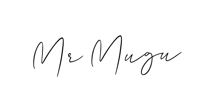 How to make Mr Mugu signature? Allison_Script is a professional autograph style. Create handwritten signature for Mr Mugu name. Mr Mugu signature style 2 images and pictures png