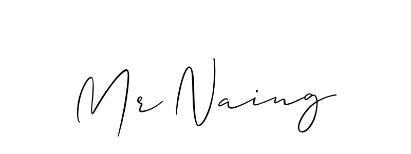 How to Draw Mr Naing signature style? Allison_Script is a latest design signature styles for name Mr Naing. Mr Naing signature style 2 images and pictures png