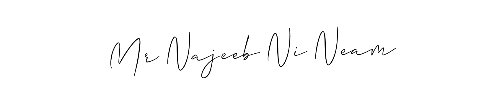 Design your own signature with our free online signature maker. With this signature software, you can create a handwritten (Allison_Script) signature for name Mr Najeeb Ni Neam. Mr Najeeb Ni Neam signature style 2 images and pictures png