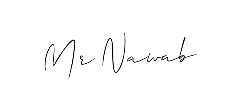Use a signature maker to create a handwritten signature online. With this signature software, you can design (Allison_Script) your own signature for name Mr Nawab. Mr Nawab signature style 2 images and pictures png