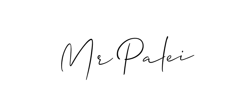 Use a signature maker to create a handwritten signature online. With this signature software, you can design (Allison_Script) your own signature for name Mr Palei. Mr Palei signature style 2 images and pictures png