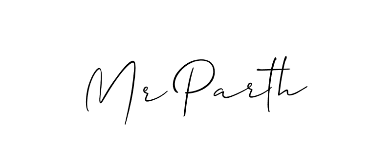 Use a signature maker to create a handwritten signature online. With this signature software, you can design (Allison_Script) your own signature for name Mr Parth. Mr Parth signature style 2 images and pictures png