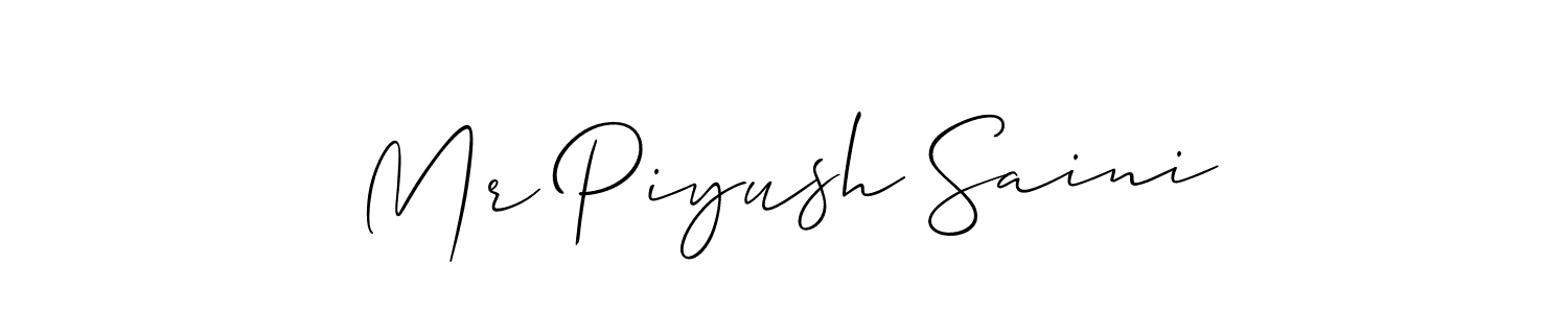 You should practise on your own different ways (Allison_Script) to write your name (Mr Piyush Saini) in signature. don't let someone else do it for you. Mr Piyush Saini signature style 2 images and pictures png