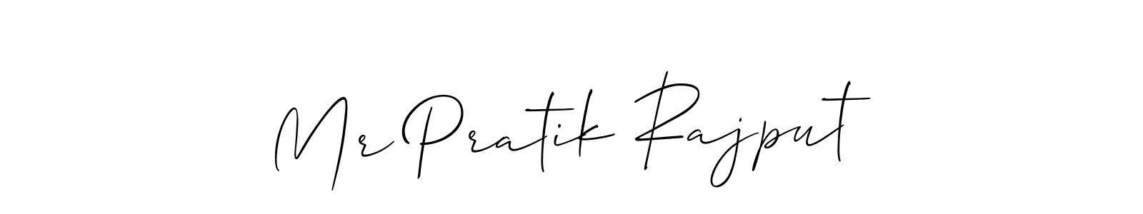 Design your own signature with our free online signature maker. With this signature software, you can create a handwritten (Allison_Script) signature for name Mr Pratik Rajput. Mr Pratik Rajput signature style 2 images and pictures png