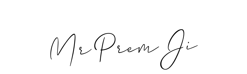 Create a beautiful signature design for name Mr Prem Ji. With this signature (Allison_Script) fonts, you can make a handwritten signature for free. Mr Prem Ji signature style 2 images and pictures png